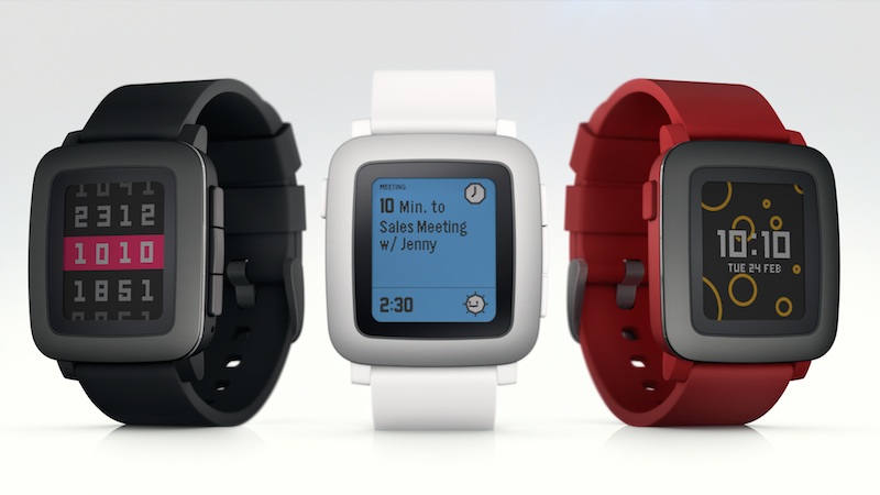 Various Pebble Time smartwatches
