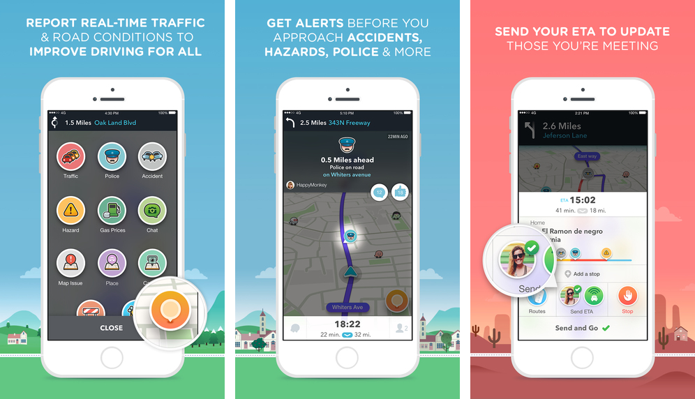 Many improvements are part of the new Waze app interface makeover.
