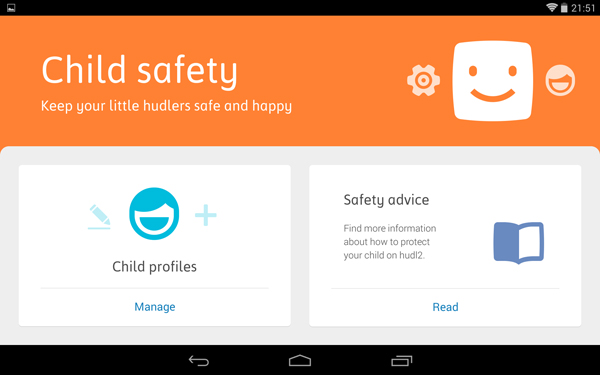 Tesco Hudl 2 Child Safety Feature