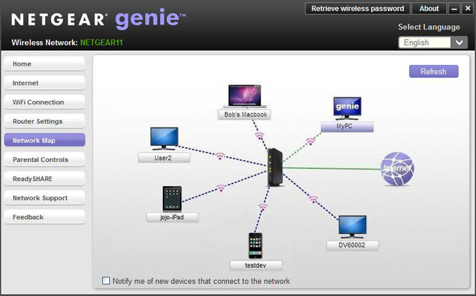 Netgear NightHawk X45 Network Map