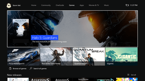 New Xbox One Experience Store Interface