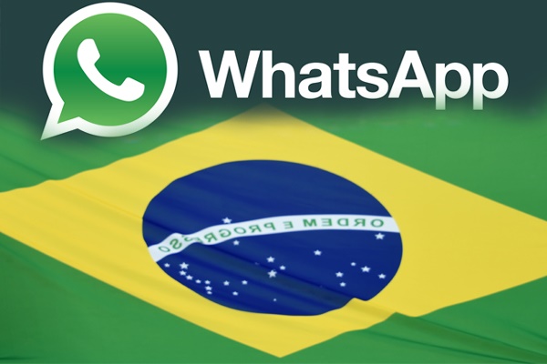 Brazilian Flag And WhatsApp Logo