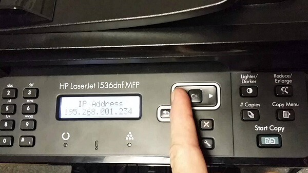 HP Laserjet 1536DNF MFP Navigation Buttons