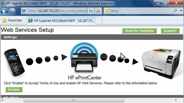HP Laserjet 1536DNF MFP Interface