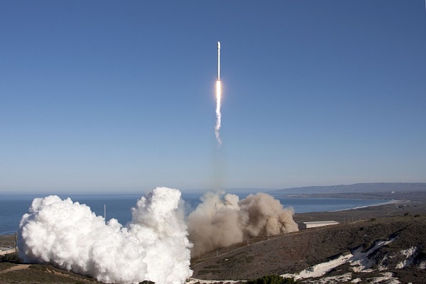 Rocket launching into space