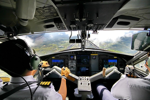 two airline pilots