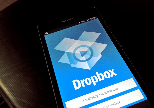 Dropbox app on a phone