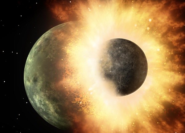 Planetesimals hitting a planet