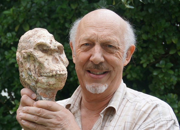Professor Ron Clarke and the skull of Little Foot